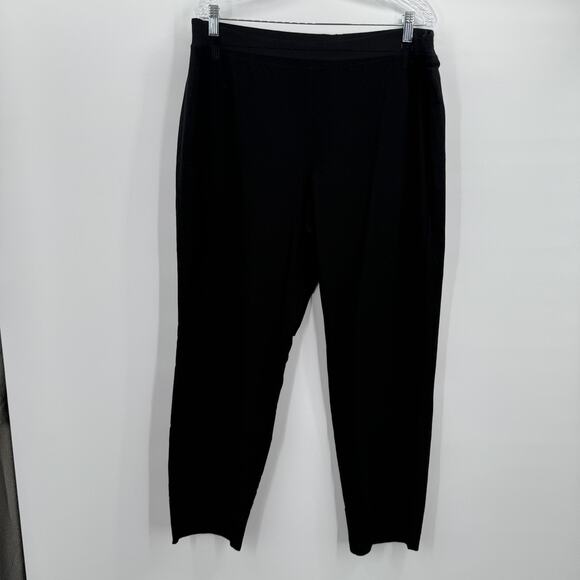 Eileen Fisher Pants Womens XL Black Pull On Stretch Capsule Career Minimalist - Picture 1 of 14